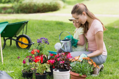 Summer garden maintenance in Wormwood Scrubs with lawn care and border tidying